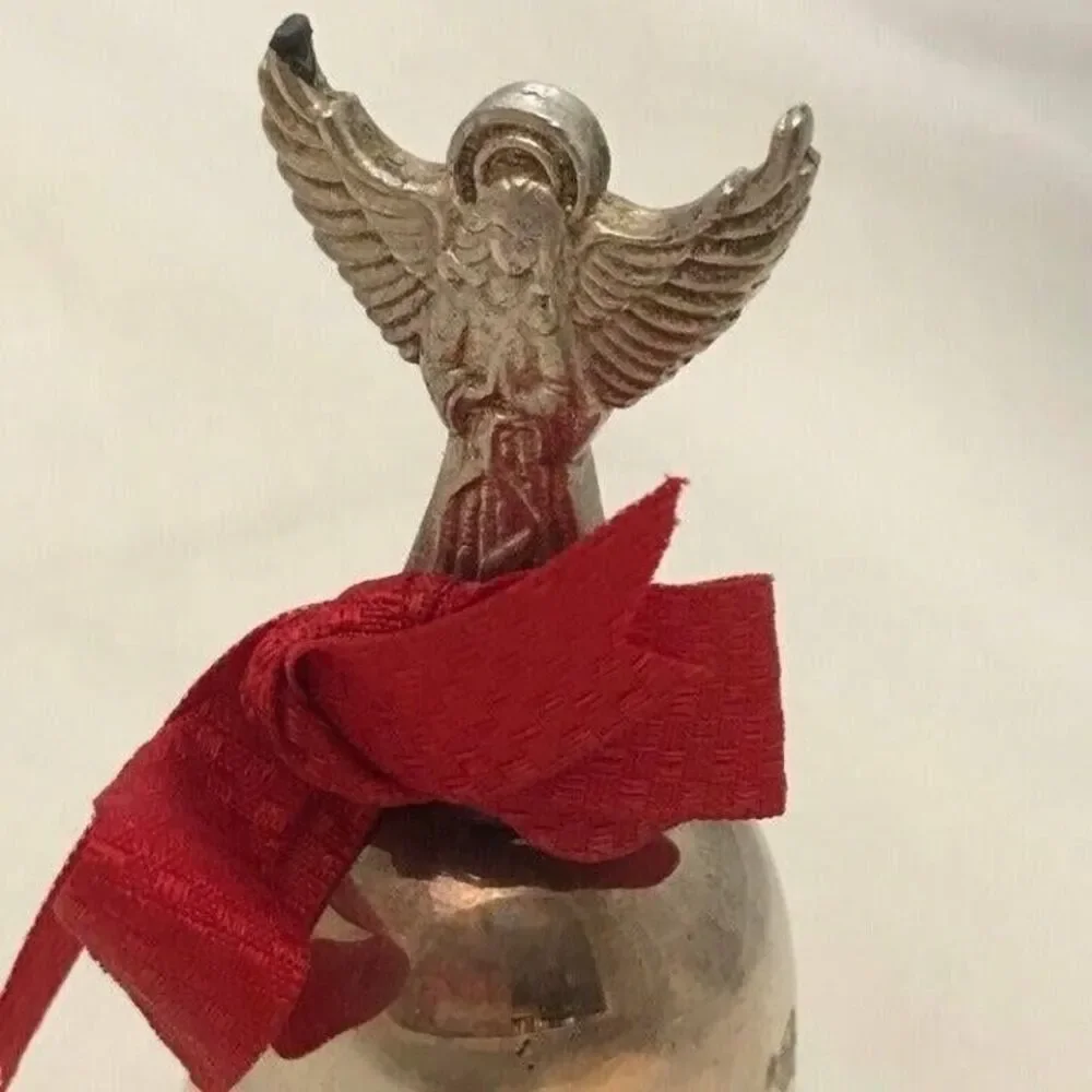 #1403 Angel Bell India International hand made silver plate  3.75 X 2.25 IN